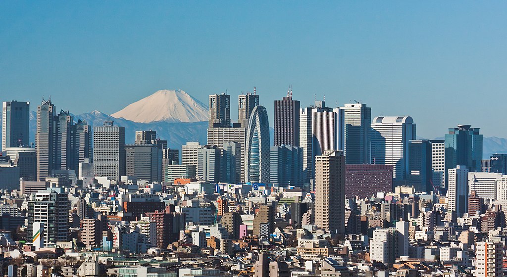 View of Shinjuku skyscrapers and Mount Fuji. Creative Commons Attribution-Share Alike 3.0